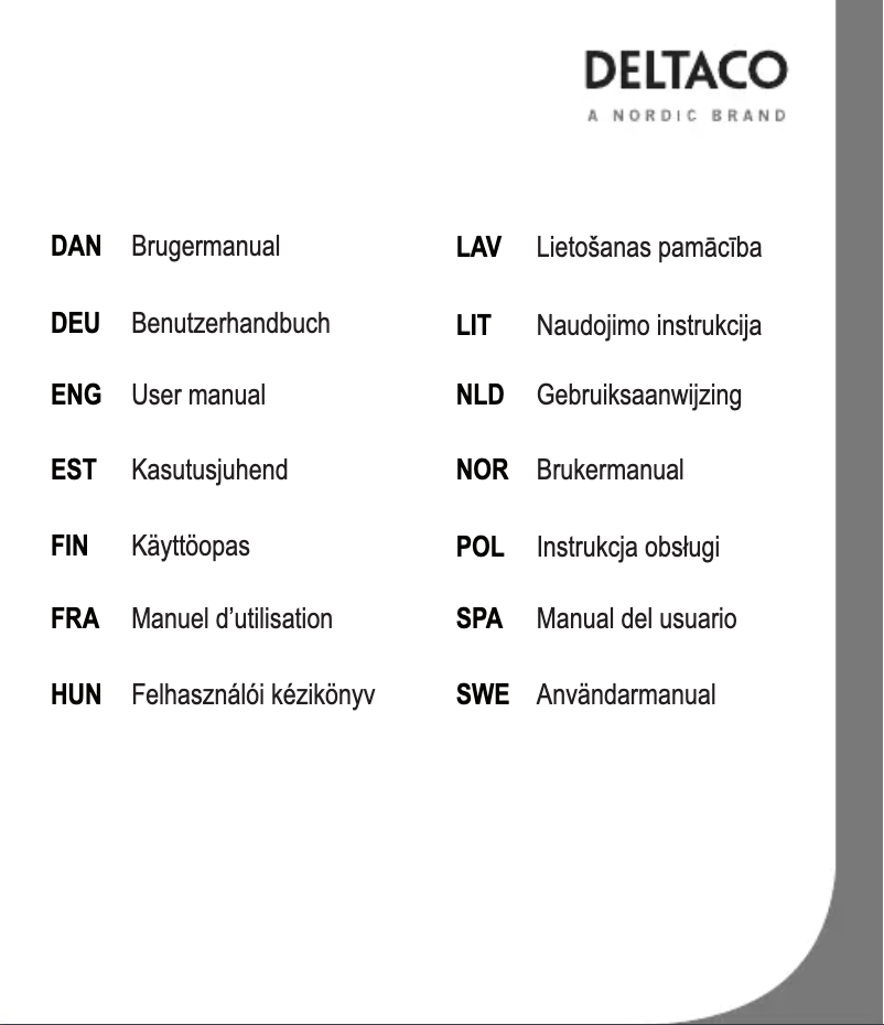 Page n°1 - Manuel utilisateur Deltaco GAN02