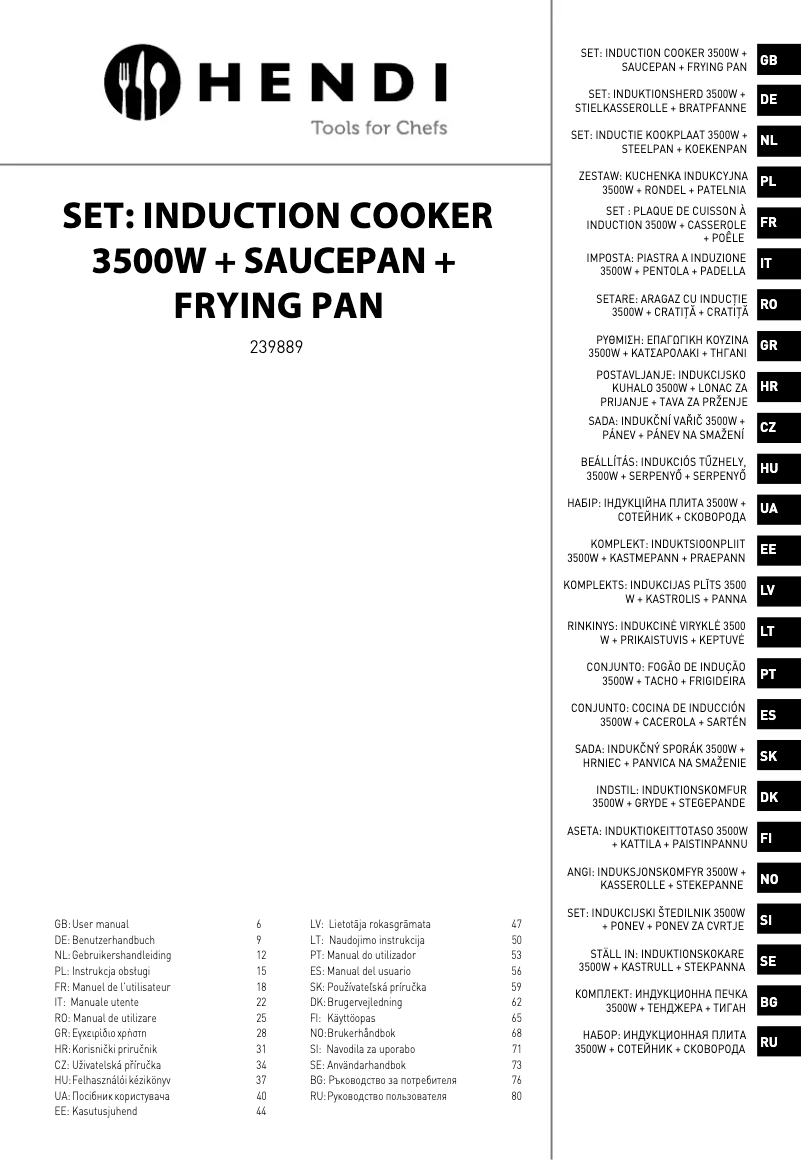 Page n°1 - Fiche technique Hendi 239889