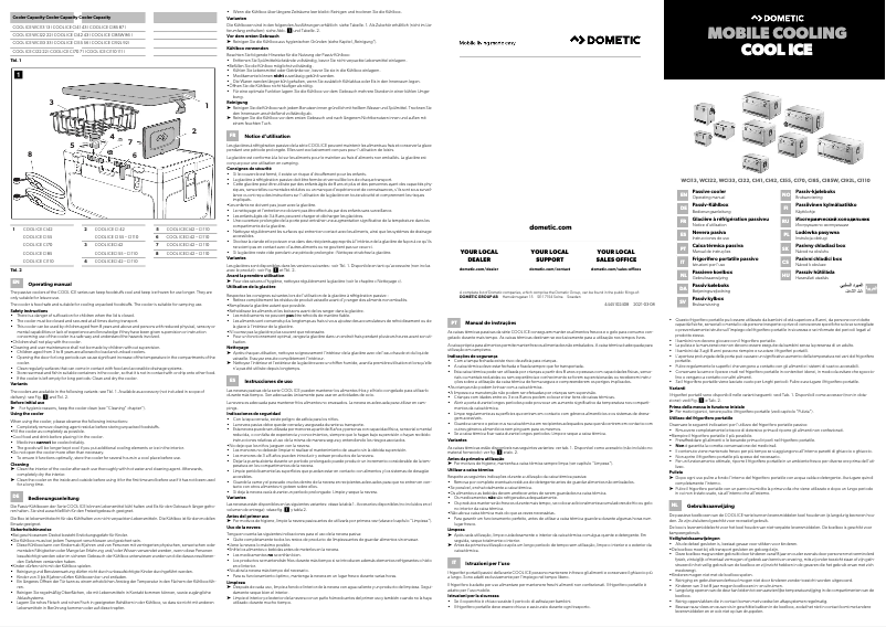 Página 1 del manual Manual de usuario Dometic Cool-Ice CI 70