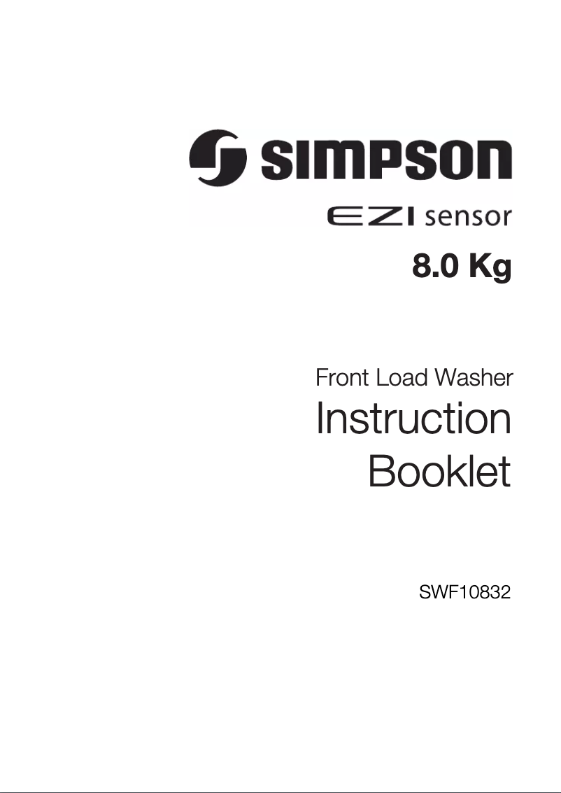 Page n°1 - Manuel utilisateur Simpson SWF10832