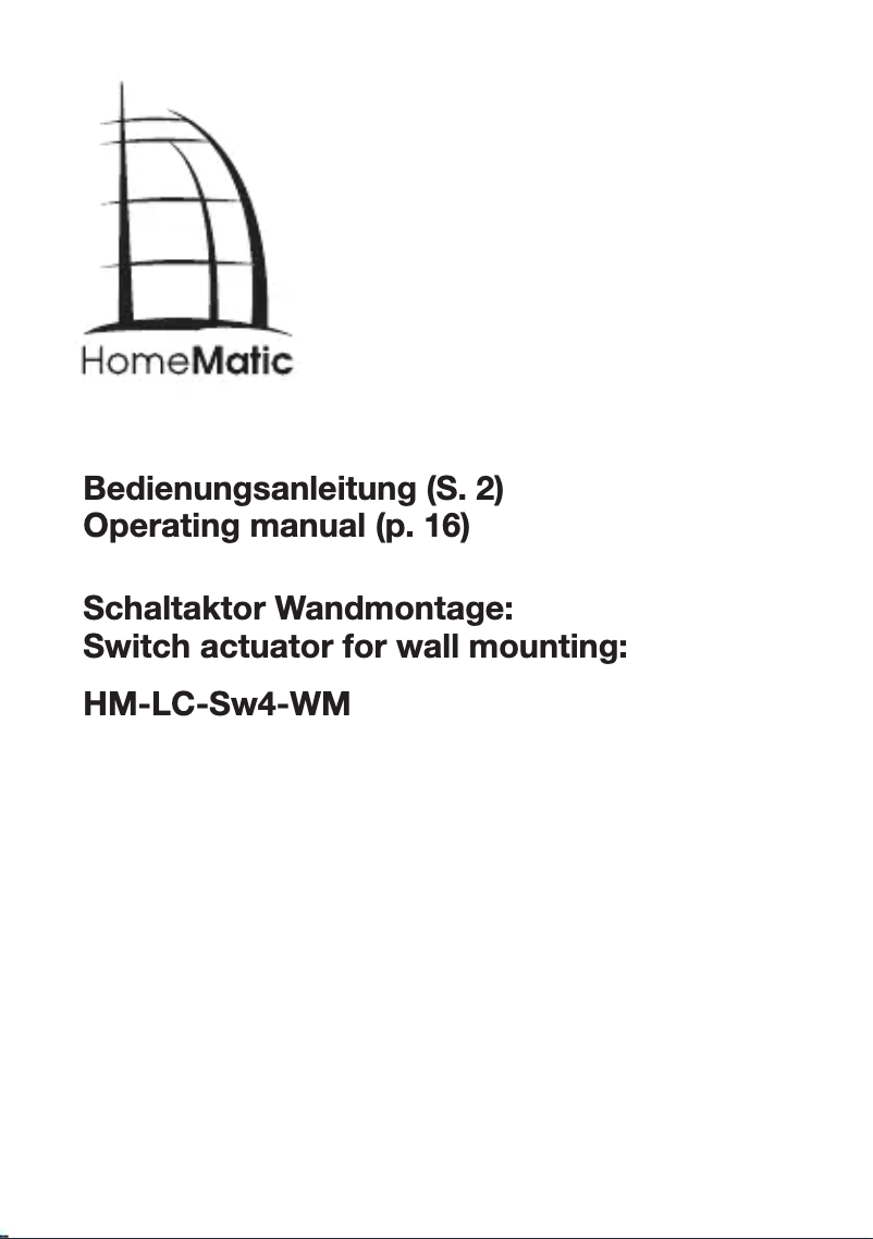 Page n°1 - Manuel utilisateur Homematic IP HM-LC-SW4-WM