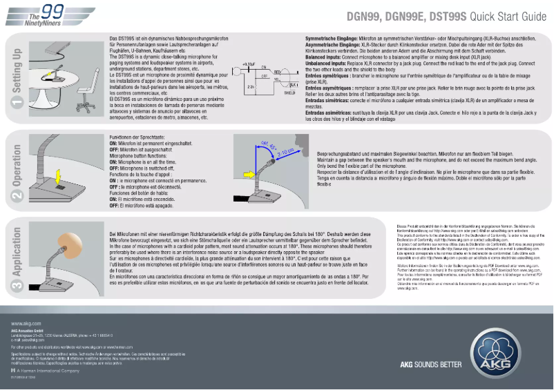 Page n°1 - Manuel utilisateur AKG DGN99