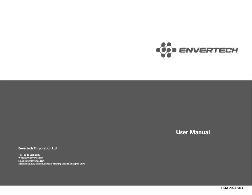Page 1 de la notice Manuel utilisateur Envertec EVT800SE