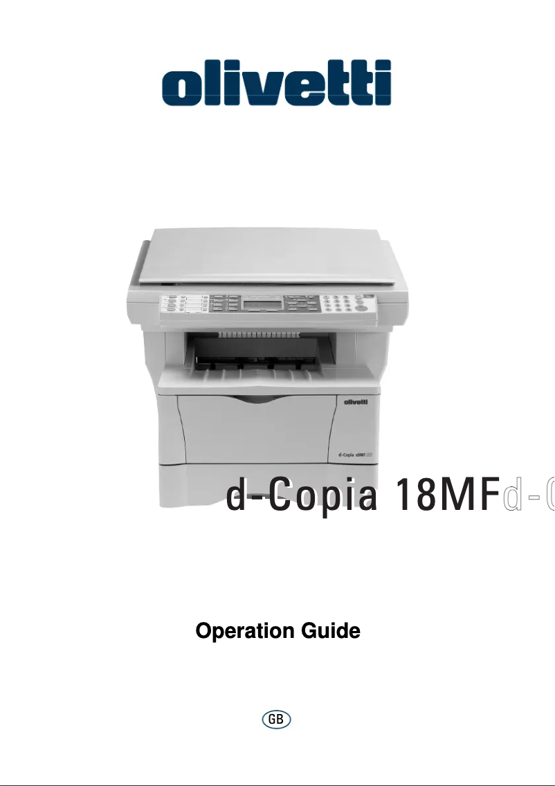 Page n°1 - Manuel utilisateur Olivetti d-Copia 18MF