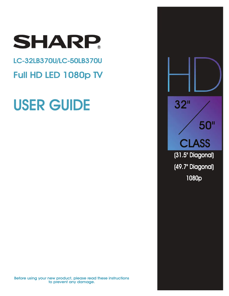 Page 1 de la notice Manuel utilisateur Sharp LC-50LB370U