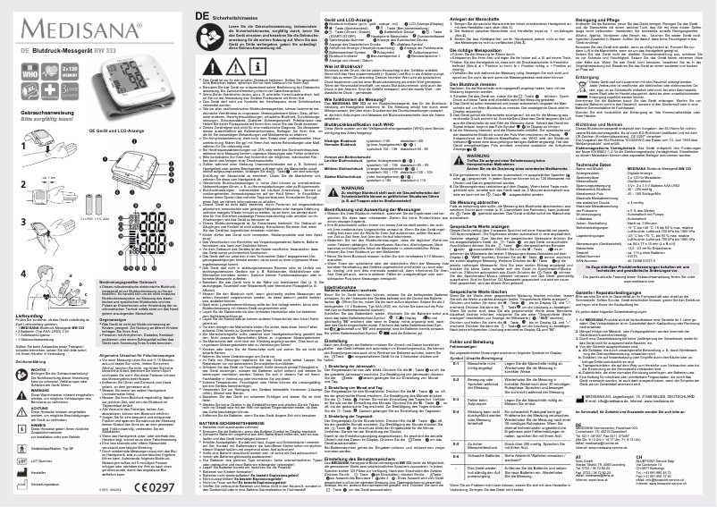 Imagen de la primera página del manual del dispositivo BW 333