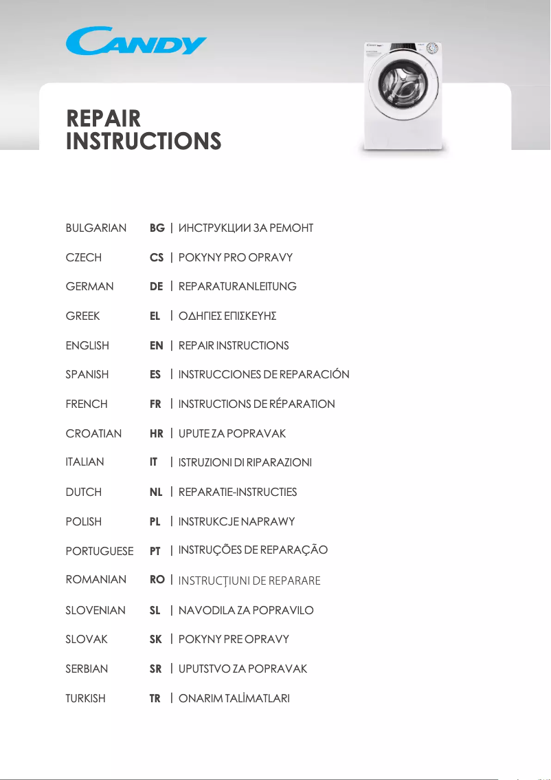 Page n°1 - Manuel utilisateur Candy CS34 1052D3\2-BY