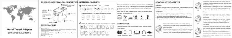 Page 1 de la notice Manuel utilisateur Adonit PD-3A2C