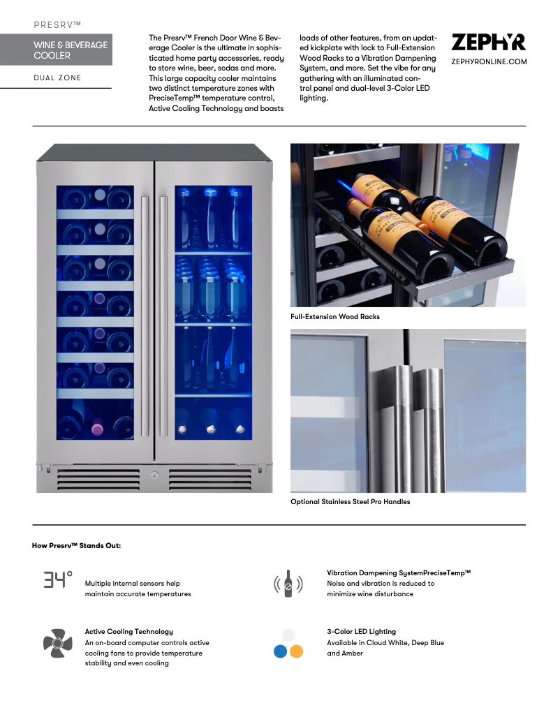 Página 1 del manual Ficha técnica Zephyr PRWB24C32CG