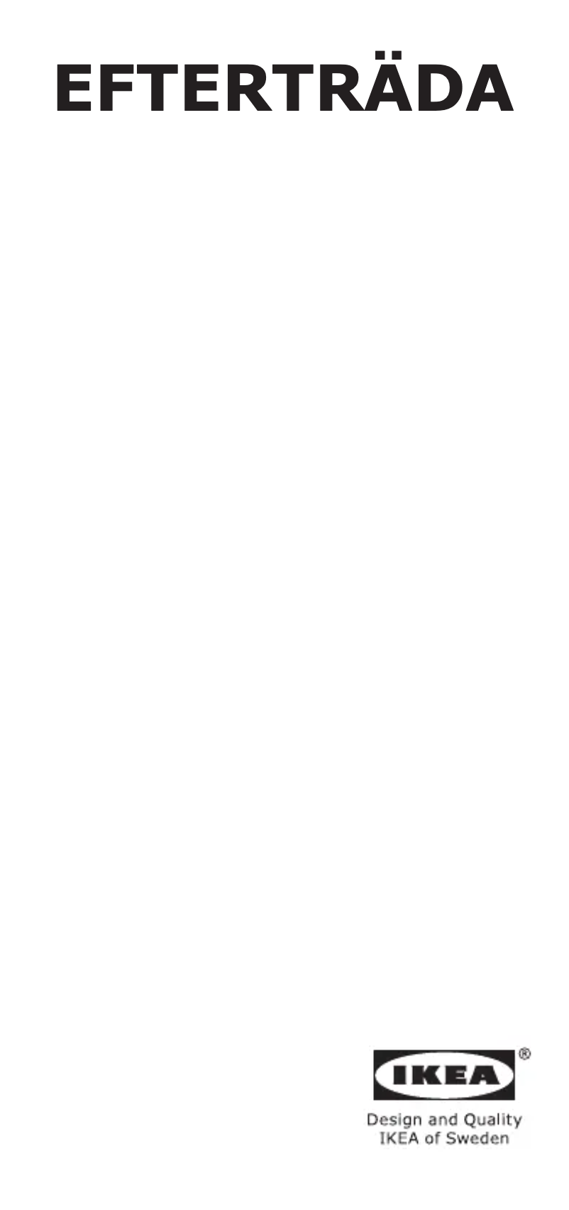 Image de la première page du manuel de l'appareil EFTERTRÄDA 705.524.65