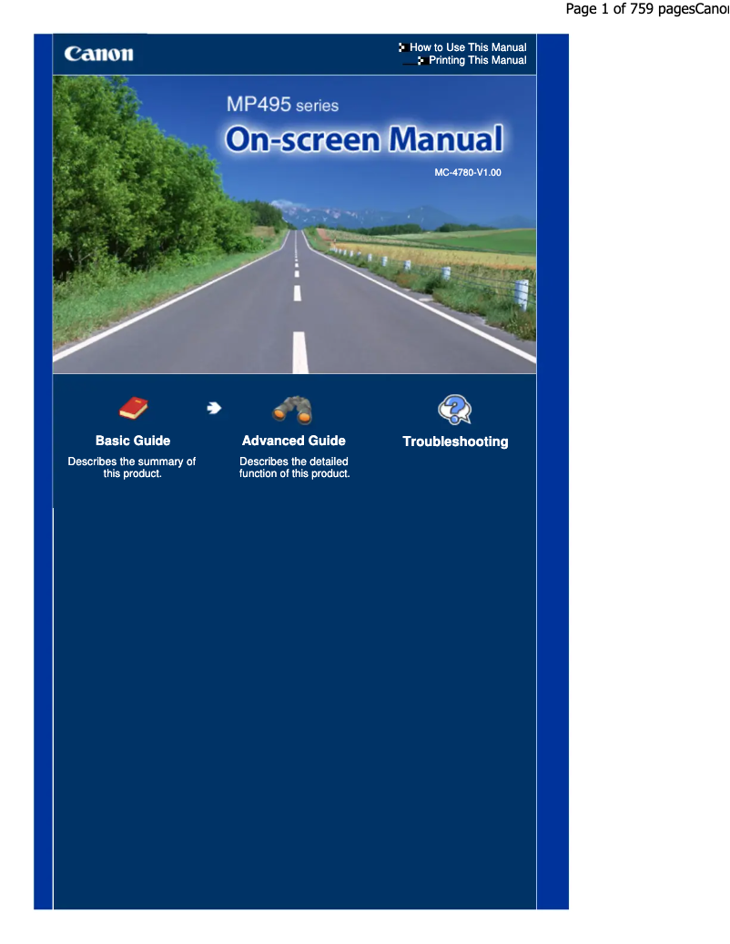 Page n°1 - Manuel utilisateur Canon PIXMA MP499