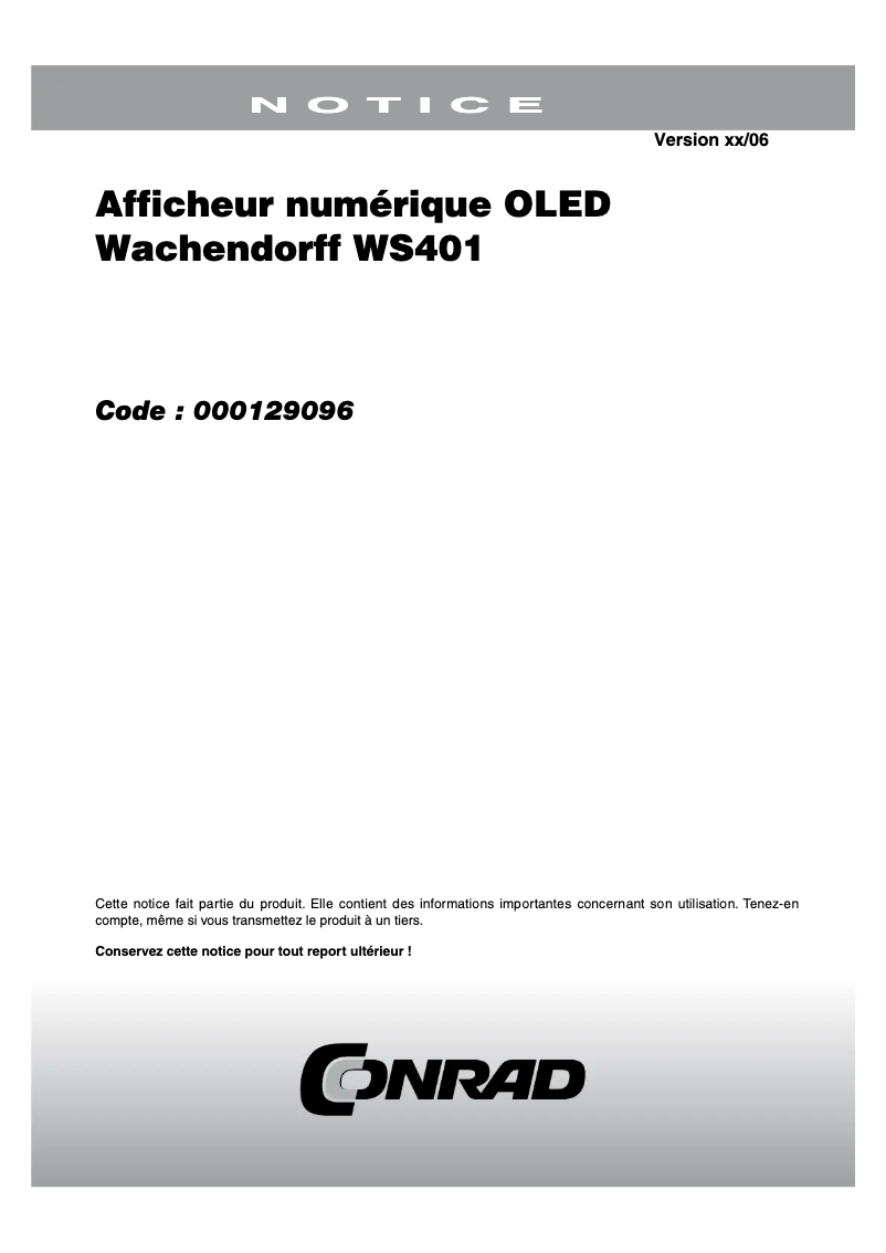 Image de la première page du manuel de l'appareil S401-L