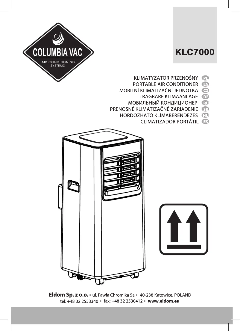 Page 1 of the manual User Manual Eldom ColumbiaVac KLC7000