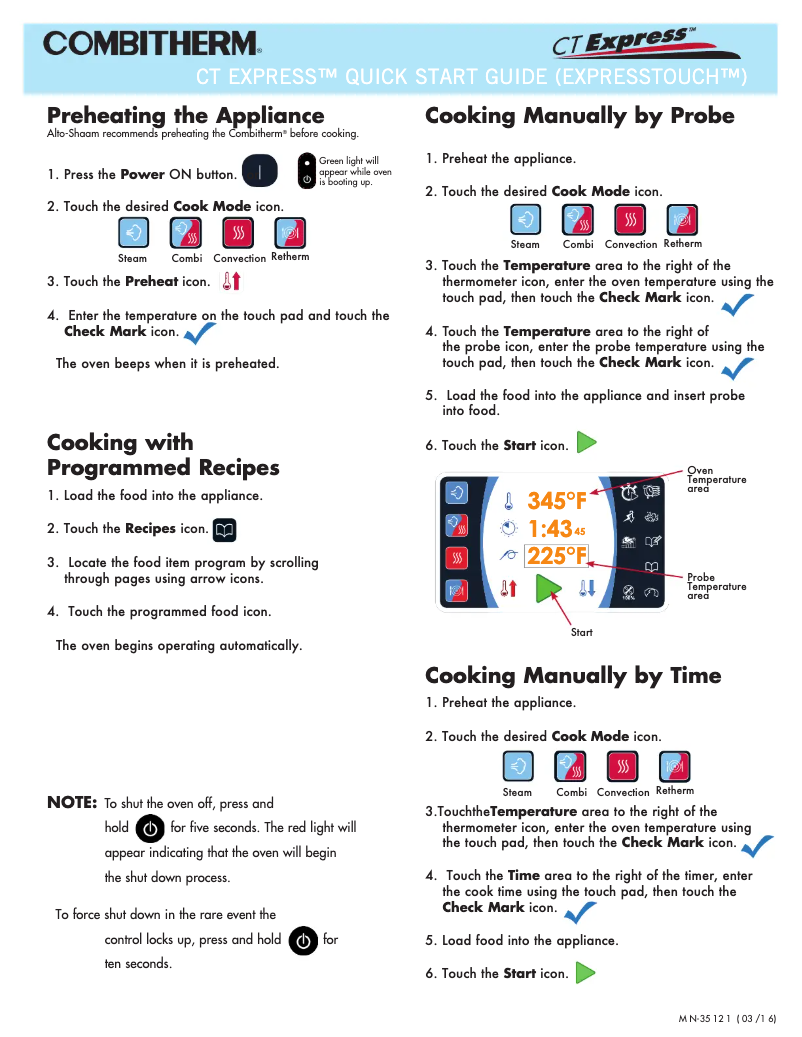 Page n°1 - Guide de démarrage rapide Alto-Shaam CTX4-10EC
