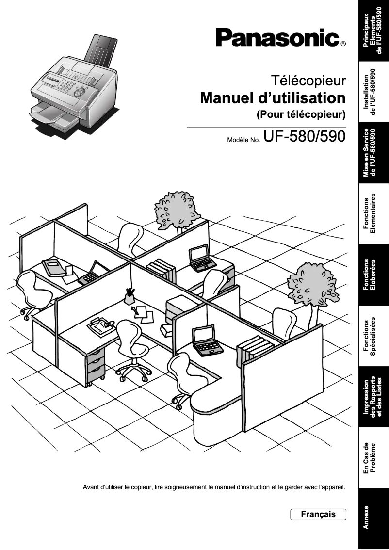 Page 1 de la notice Manuel utilisateur Panasonic Panafax UF-580