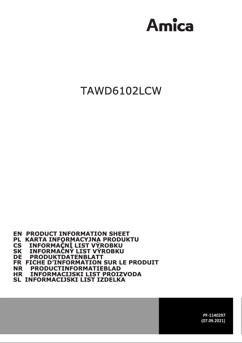 Image de la première page du manuel de l'appareil TAWD6102LCW