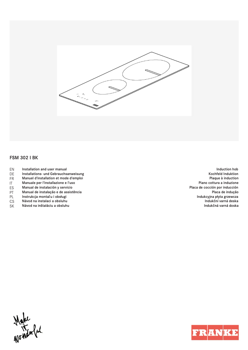 Page 1 de la notice Manuel utilisateur Franke FSM 302 I BK