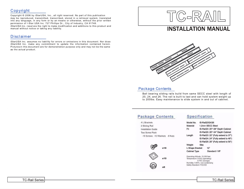 Image de la première page du manuel de l'appareil TC-RAIL-24
