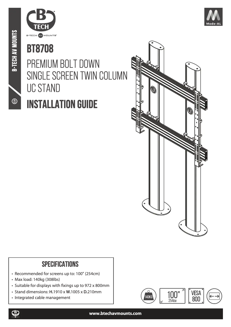 Image de la première page du manuel de l'appareil BT8708
