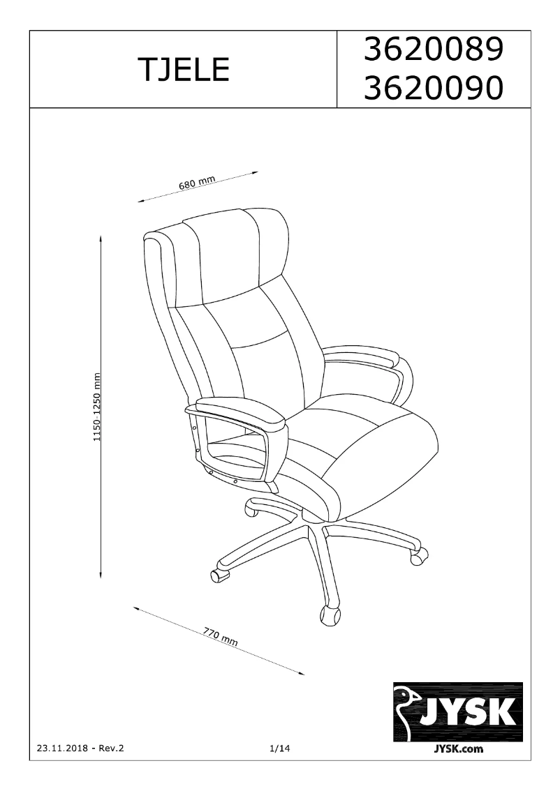 Page n°1 - Manuel utilisateur JYSK Tjele