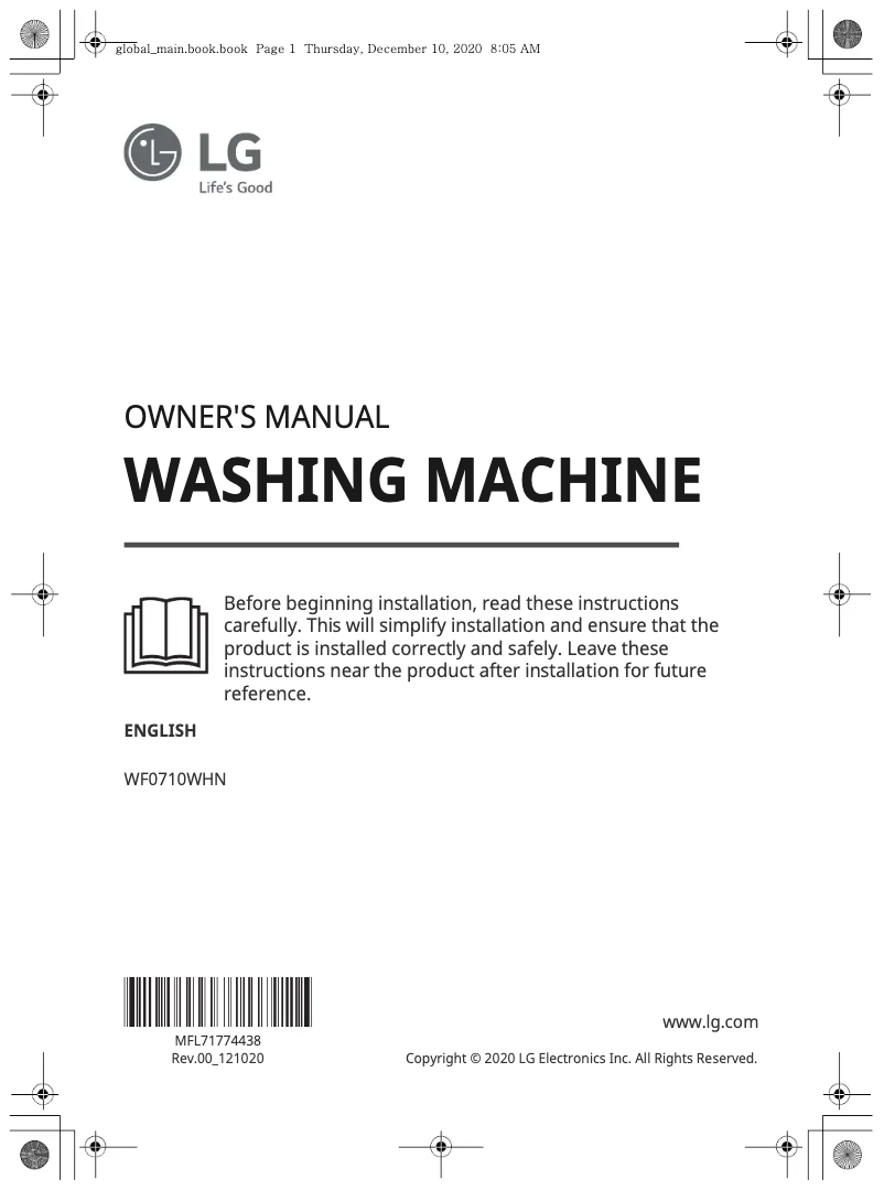 Página 1 del manual Manual de usuario LG WF0710WHN