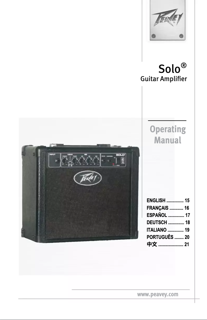 Page 1 de la notice Manuel utilisateur Peavey Solo