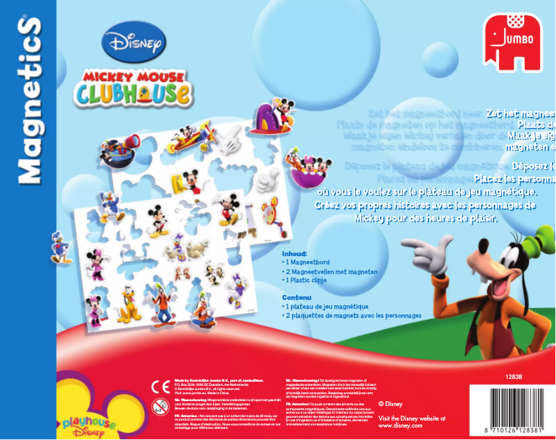 Page 1 de la notice Manuel utilisateur Jumbo Disney Mickey Mouse Club House Magnetics