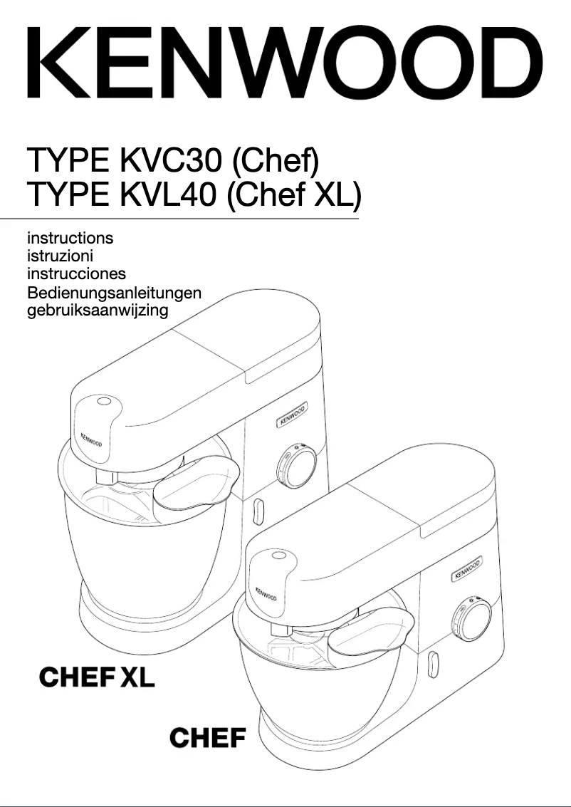 Page 1 de la notice Manuel utilisateur Kenwood Chef XL KVL4170S