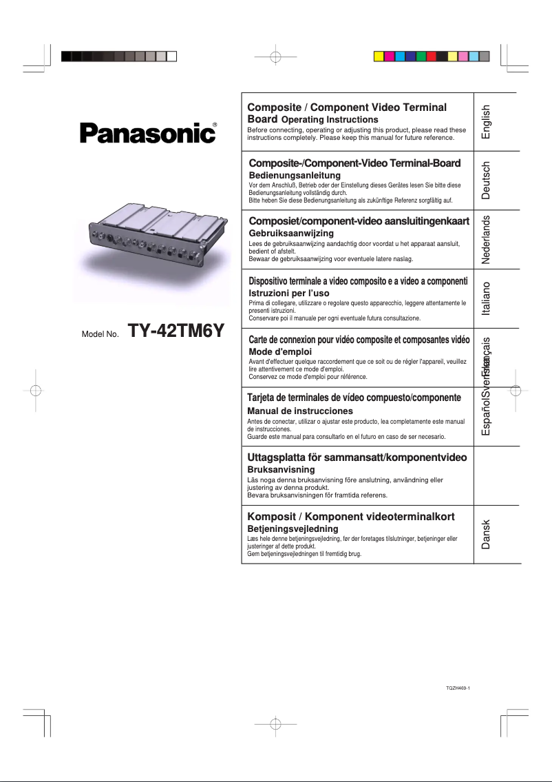 Page 1 de la notice Manuel utilisateur Panasonic TY-42TM6Y