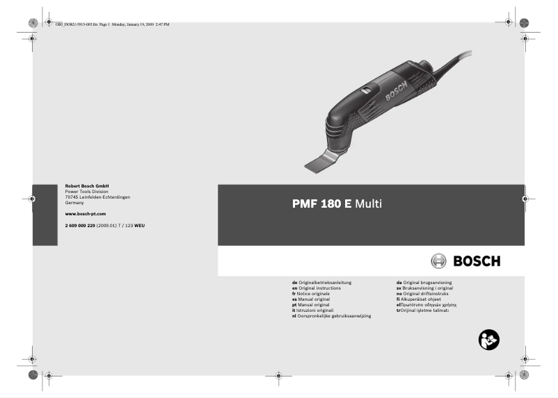 Page n°1 - Manuel utilisateur Bosch PMF 180 E Multi