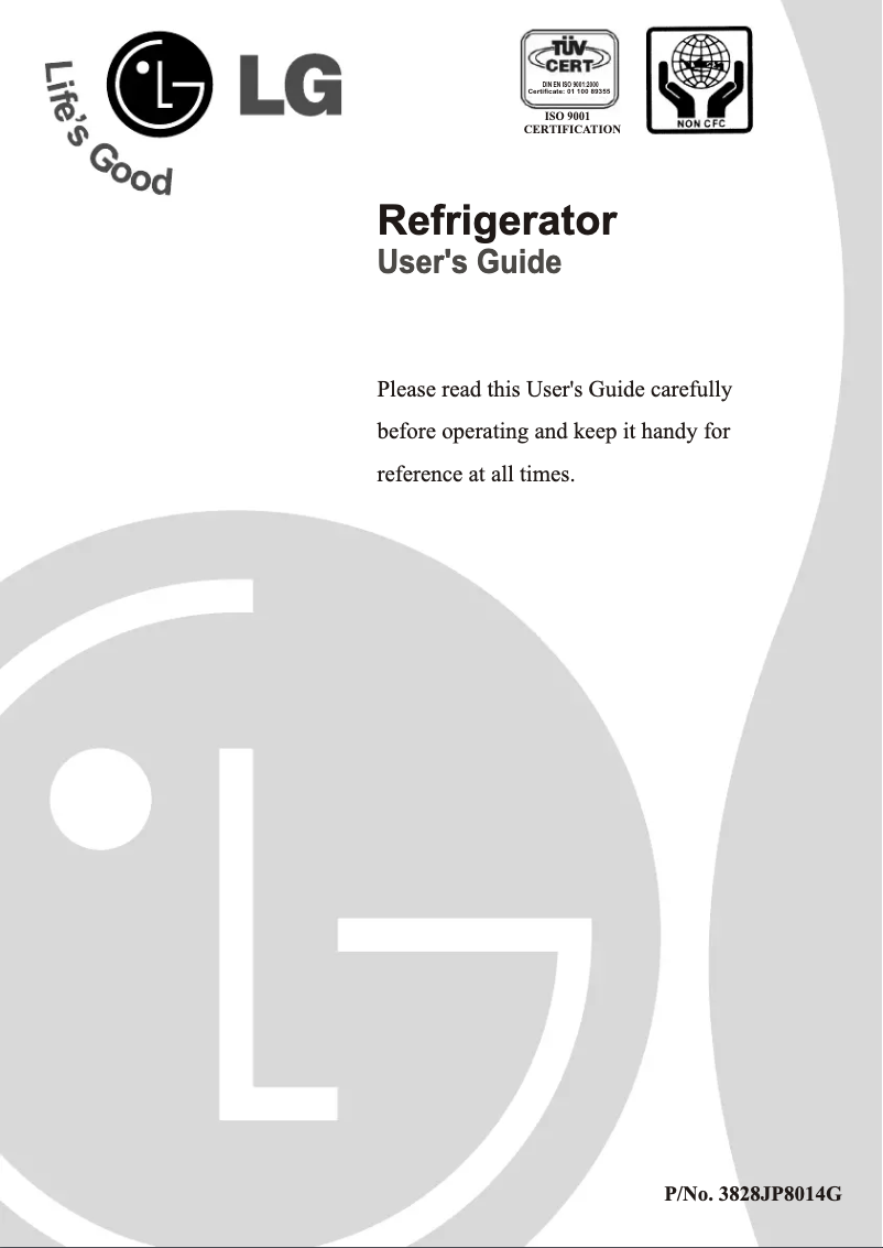 Image de la première page du manuel de l'appareil GR-U171CLK