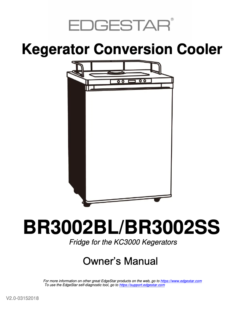 Page 1 de la notice Manuel utilisateur EdgeStar KC3000BTWIN