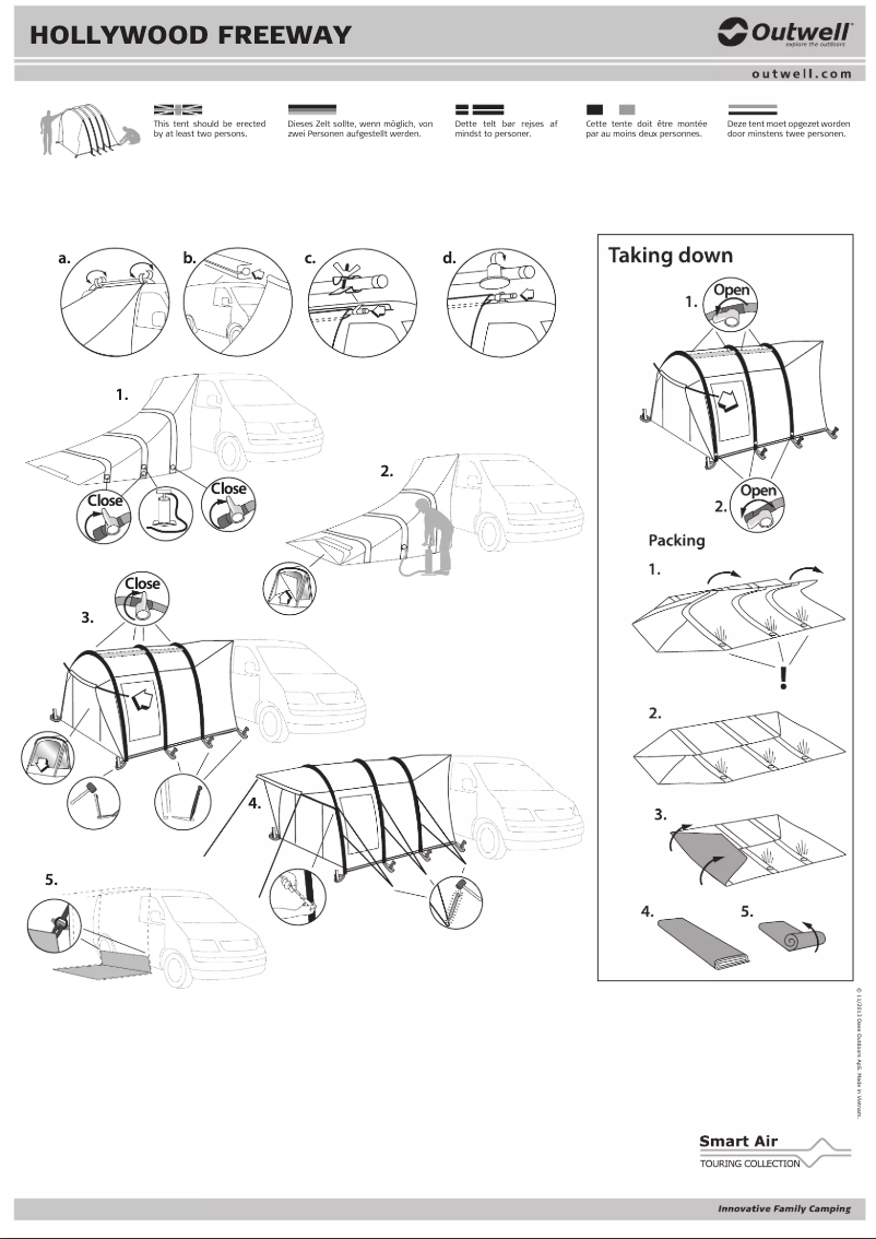 Page 1 de la notice Manuel utilisateur Outwell Smart Air Hollywood Freeway