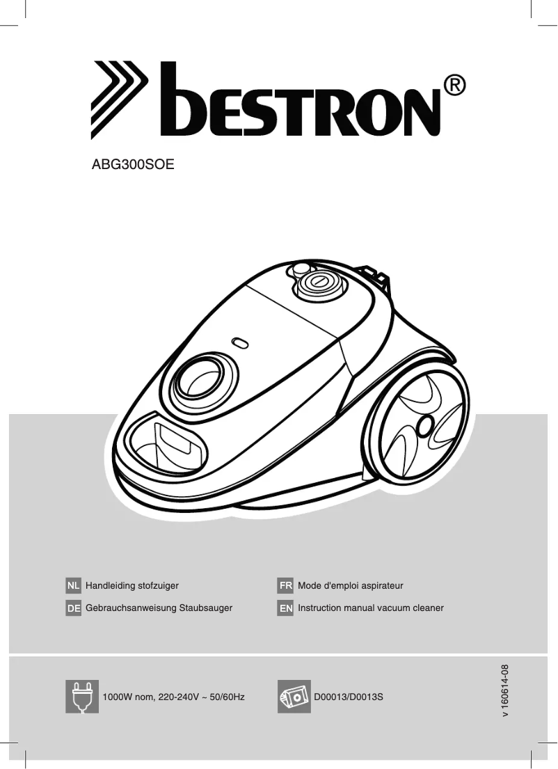 Page n°1 - Manuel utilisateur Bestron Optimo ABG300SOE