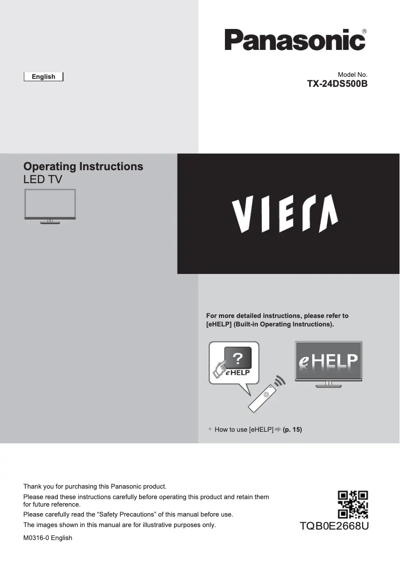 Imagen de la primera página del manual del dispositivo Viera TX-24DS500E