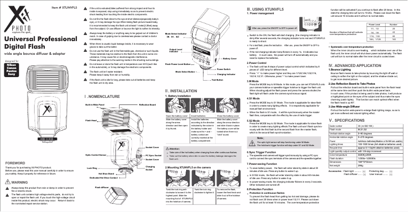 Page n°1 - Manuel utilisateur Xit XTUNVFL5