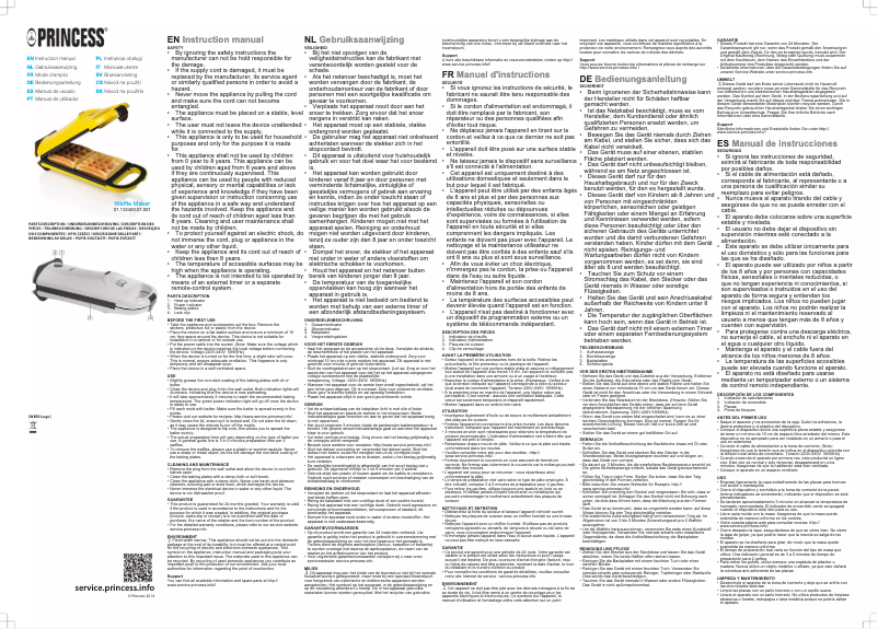 Page n°1 - Manuel utilisateur Princess Waffle Maker Flip 132400