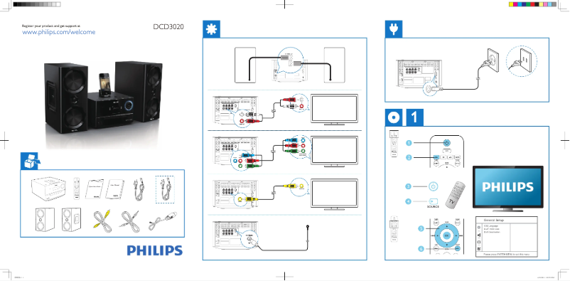 Page n°1 - Guide de démarrage rapide Philips DCD3020