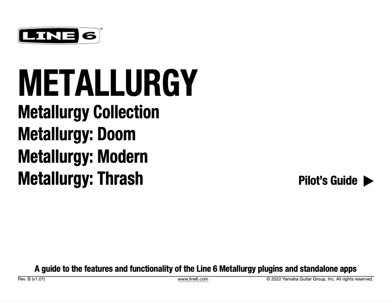 Page n°1 - Manuel utilisateur Line 6 Metallurgy Collection