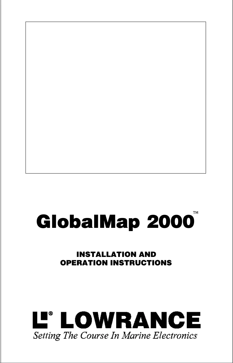 Page n°1 - Manuel utilisateur Lowrance GlobalMap 2000