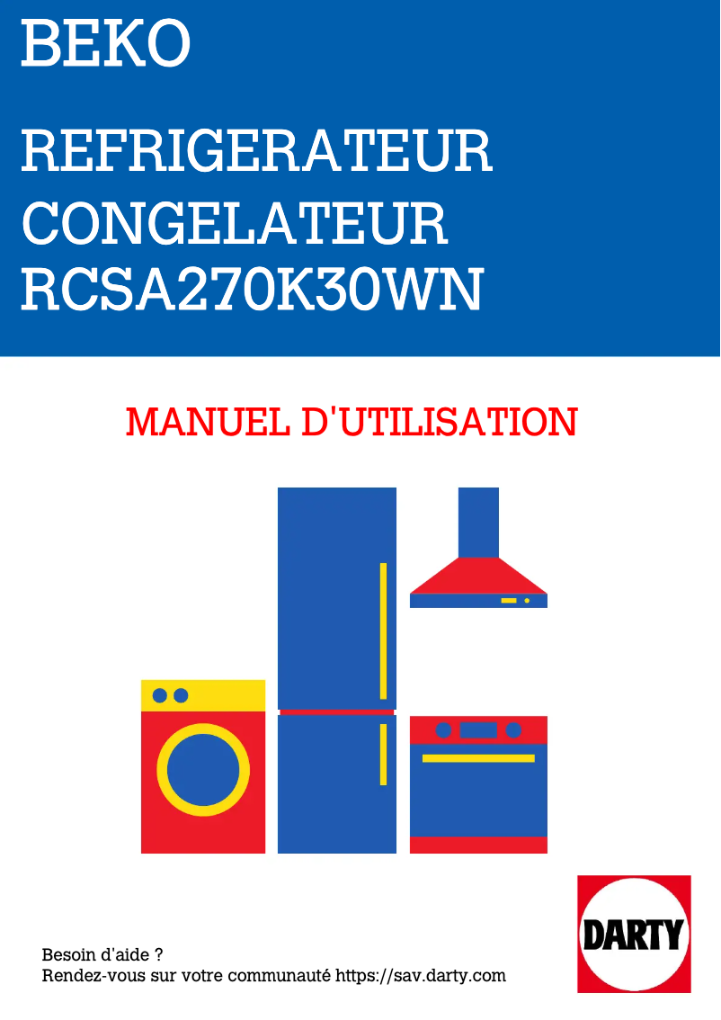 Image de la première page du manuel de l'appareil RCSA270K30WN