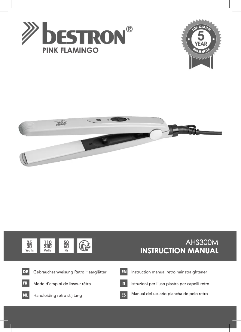 Image de la première page du manuel de l'appareil AHS300M