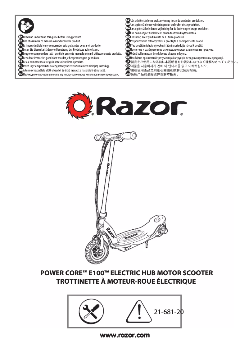 Page 1 de la notice Manuel utilisateur Razor Power Core E90