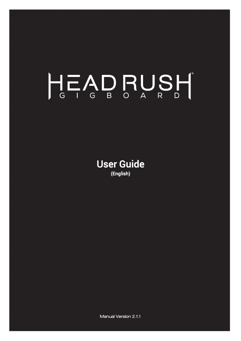 Page n°1 - Manuel utilisateur HeadRush Gigboard