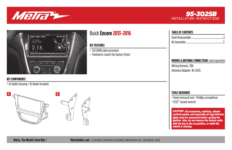 Page n°1 - Guide d'installation Metra 95-3025B