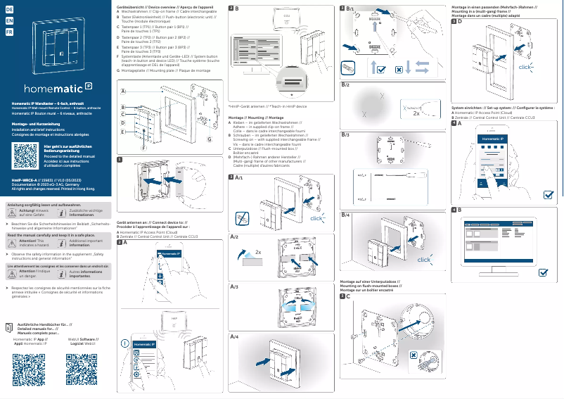 Page 1 of the manual User Manual Homematic IP HmIP-WRC6-A