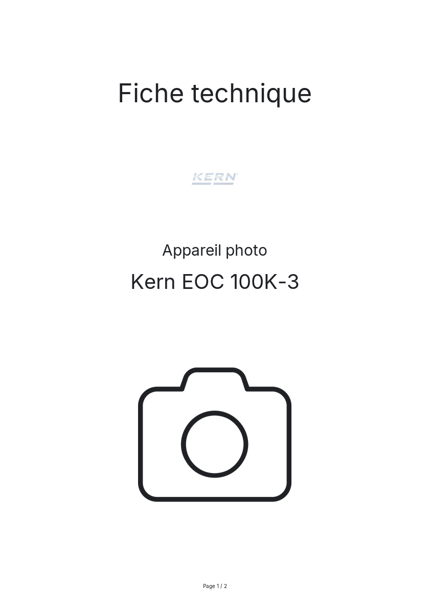 Image de la première page du manuel de l'appareil EOC 100K-3