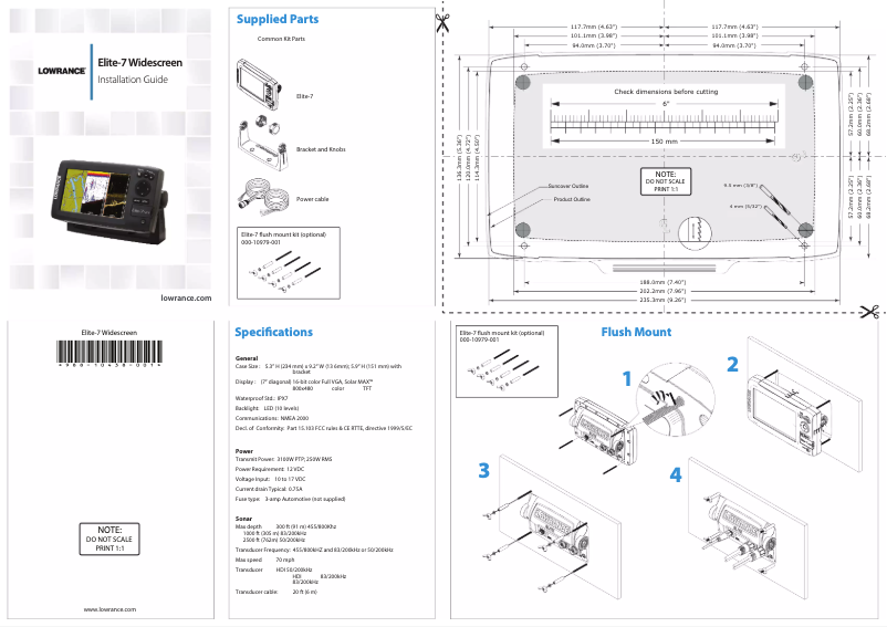 Page 1 de la notice Manuel utilisateur Lowrance Elite 7M