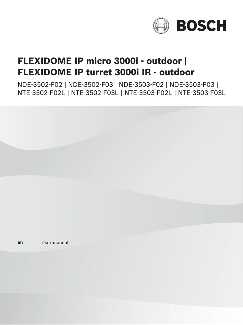 Page 1 de la notice Manuel utilisateur Bosch NTE-3502-F03L