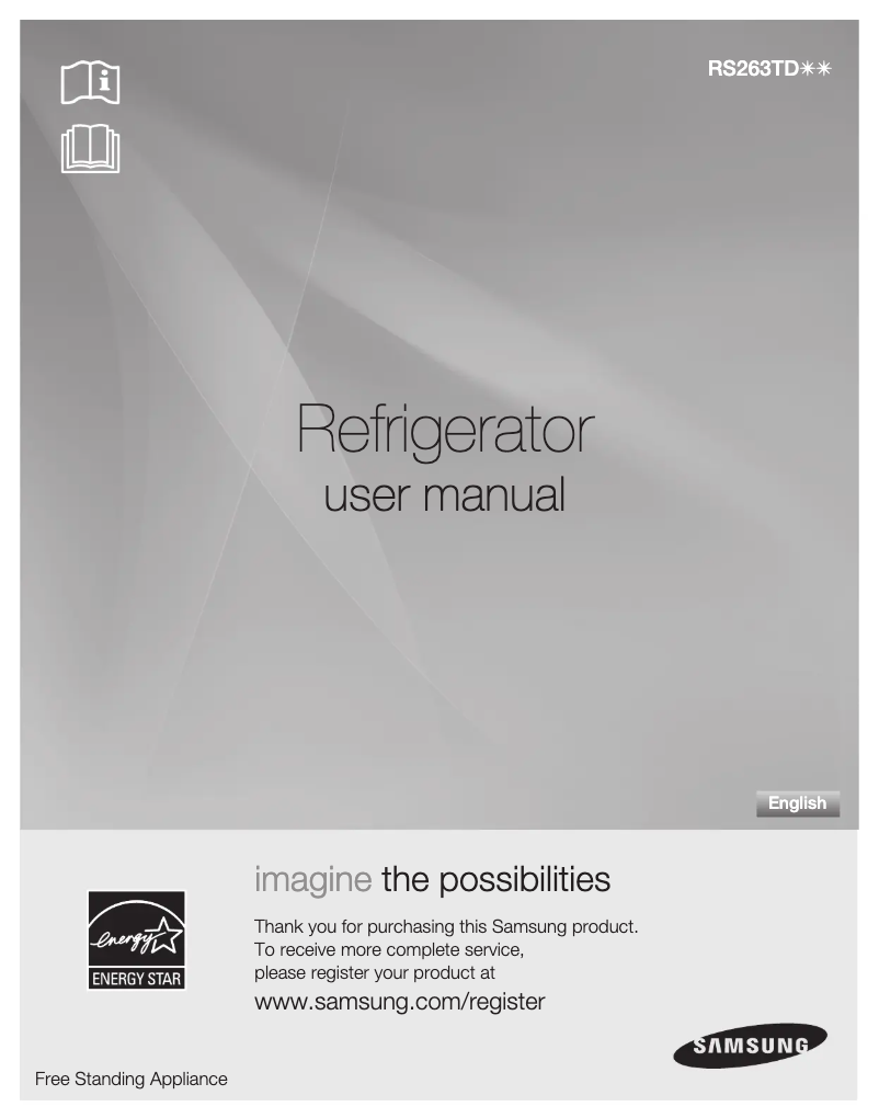 Page n°1 - Manuel utilisateur Samsung RS263TDRS